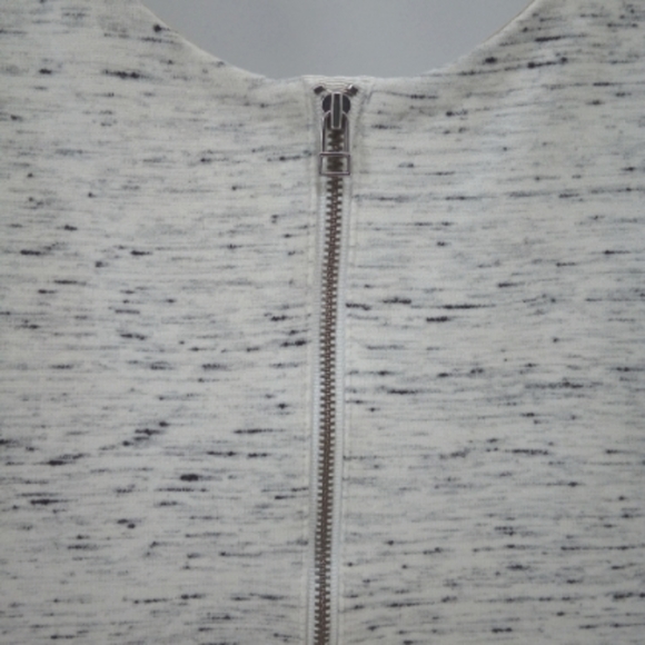 Aritzia Wilfred Paradox Heather White Black Mini Skater Dress Pleated 6 - Picture 11 of 13